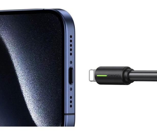 USAMS USB-C/Lightning 1m 30W czarny/black - 1471722 - zdjęcie 3